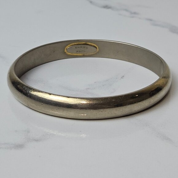 Vintage Marked Whiting and Davis Heavy Bangle Bracelet 50.3 grams - Picture 1 of 6